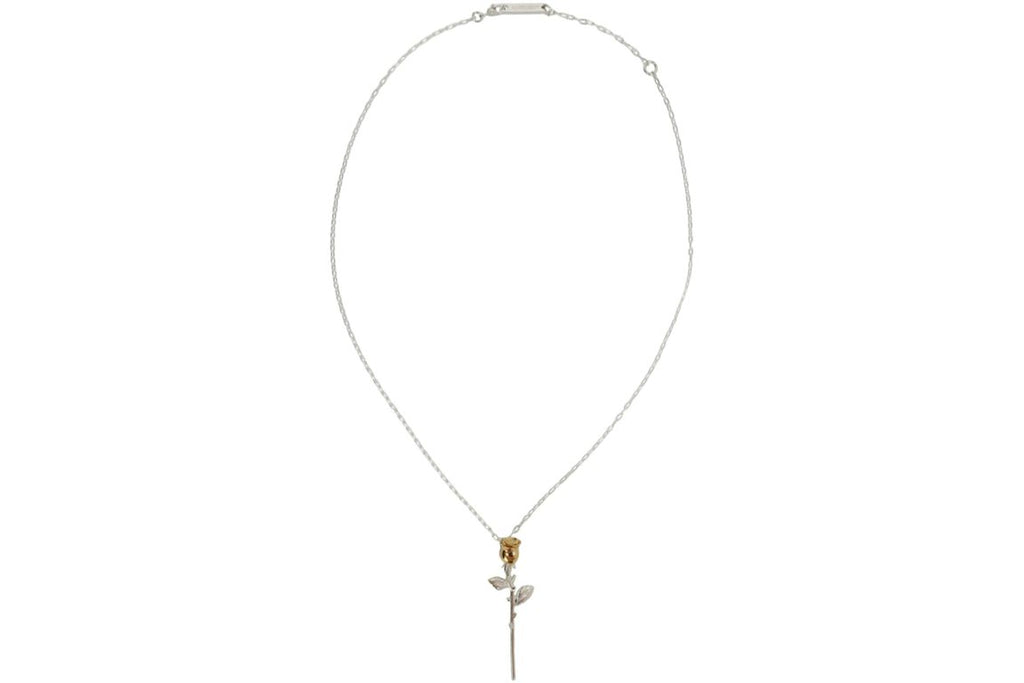 Ambush Rose Charm Necklace Silver