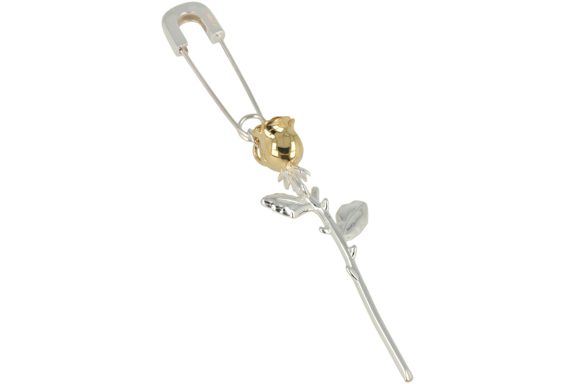 Ambush Rose Charm Single Earring Silver