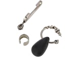 Alexander McQueen 3-Piece Stone Ear Hook Set Silver/Black
