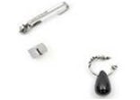 Alexander McQueen 3-Piece Stone Ear Hook Set Silver/Black