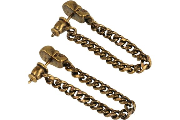 Alexander McQueen Skull Earrings Gold