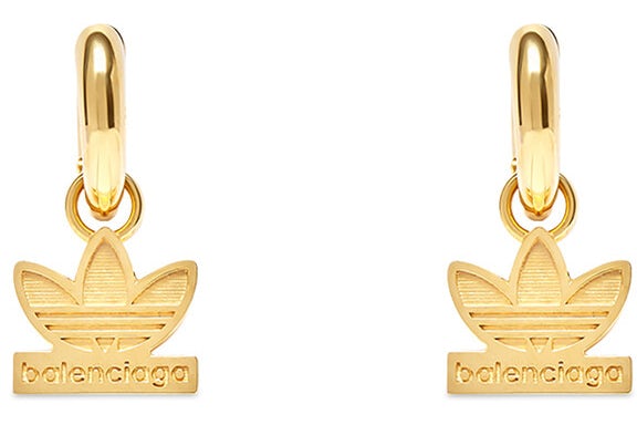 Balenciaga x adidas Trefoil Earrings Gold