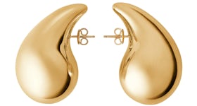 Bottega Veneta Large Drop Earrings Yellow Gold