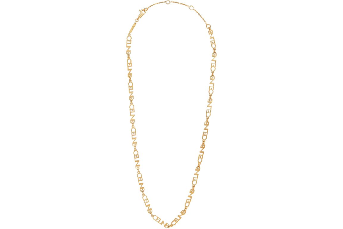 Celine Multi Logo Necklace in Brass with Gold Finish Gold