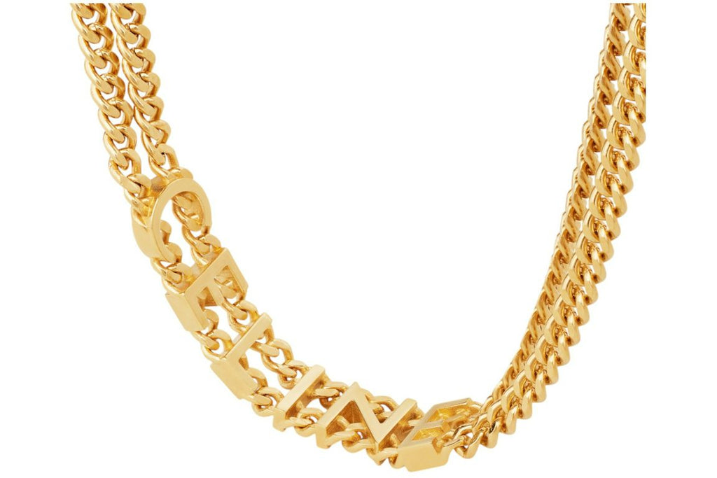 Celine Necklace In Brass with Gold Finish Gourmette Gold
