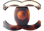 Chanel Classic CC Brooch Faux Tortoise Brown