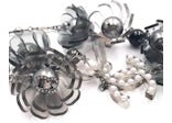 Chanel Faux Pearl Flower Necklace Long Glack/Grey