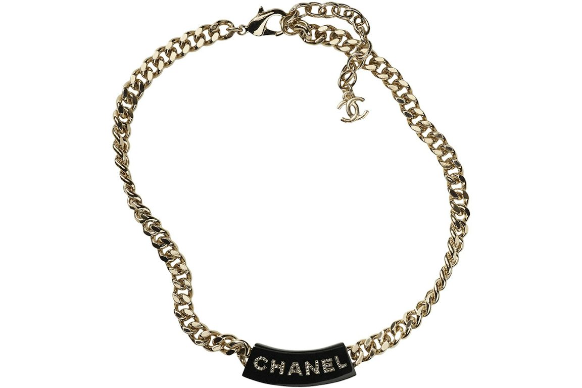 Chanel Gold Necklace AB9374 Gold/Black