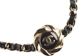 Chanel Metal/Calfskin Choker Necklace Gold/Black