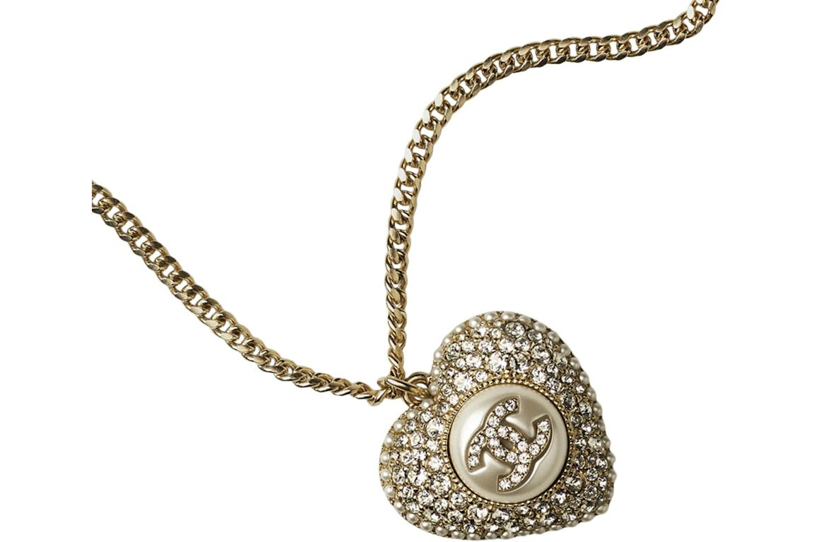 Chanel Metal Necklace AB9385 Gold/White