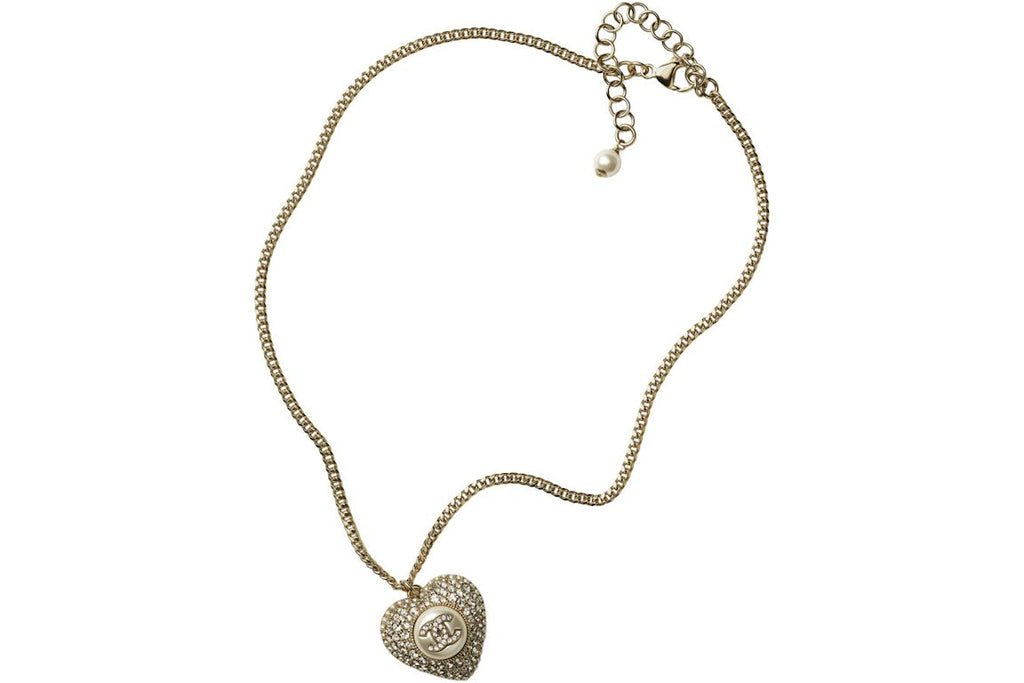 Chanel Metal Necklace AB9385 Gold/White