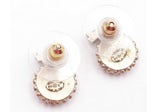Chanel Round Button Bow Earrings Black/Gold