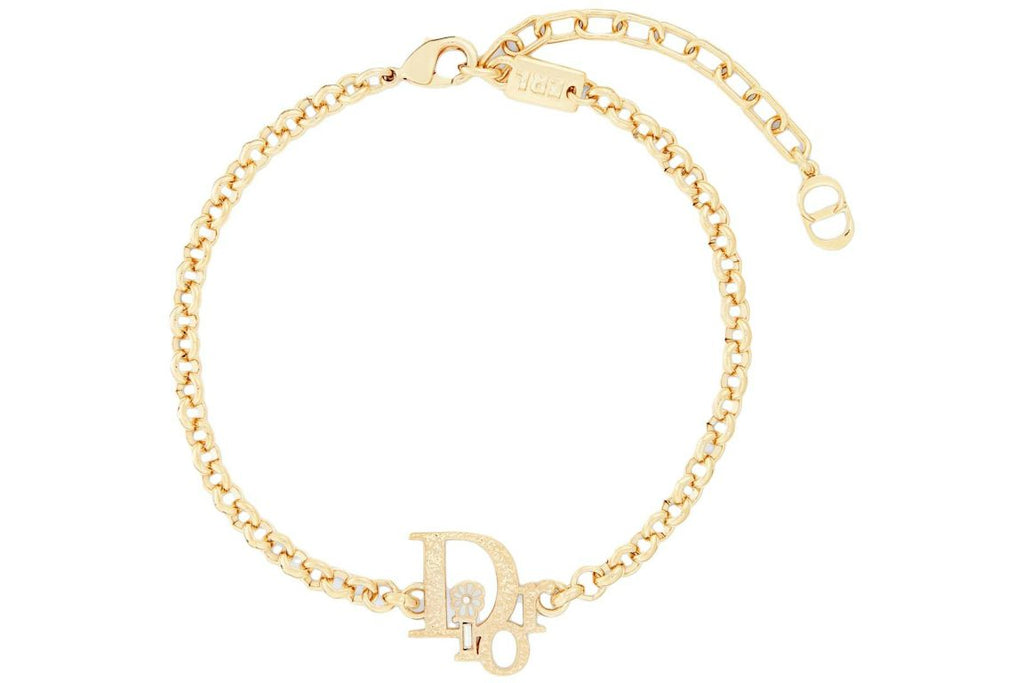 Dior x ERL Bracelet Gold-Finish Brass with White Enamel and White Crystals