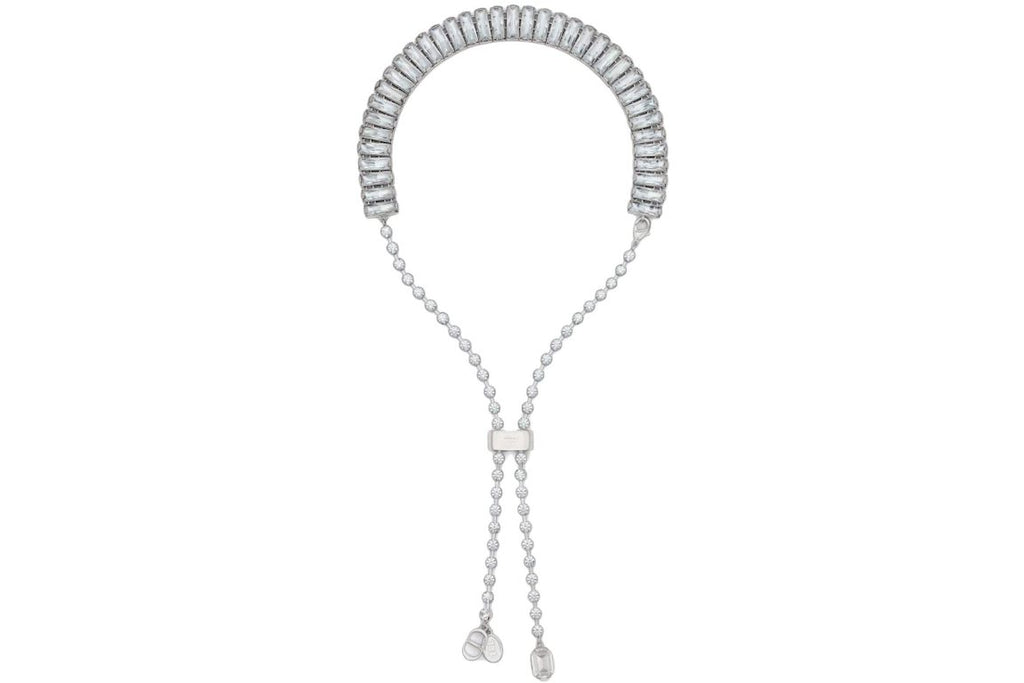 Dior x ERL Necklace Silver-Finish Brass and White Crystals