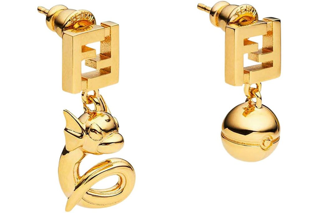 Fendi x FRGMT Metal Earrings Gold