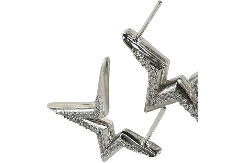 Ferragamo Crystal-Embellished Asymmetrical Star Earrings Multi