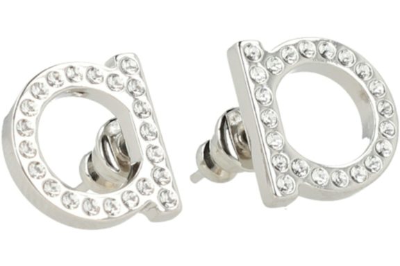Ferragamo Crystal-Embellished Bijoux Earrings Grey