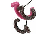 Ferragamo Pink Ferragamo Crystal-Embellished Gancini Half-Hoop Earrings