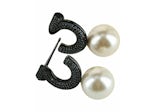 Ferragamo Blue Ferragamo Gancini Faux Pearl Stud Earrings