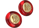 Ferragamo Large Sculptural Clip on Earrings Multi