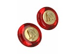 Ferragamo Large Sculptural Clip on Earrings Multi