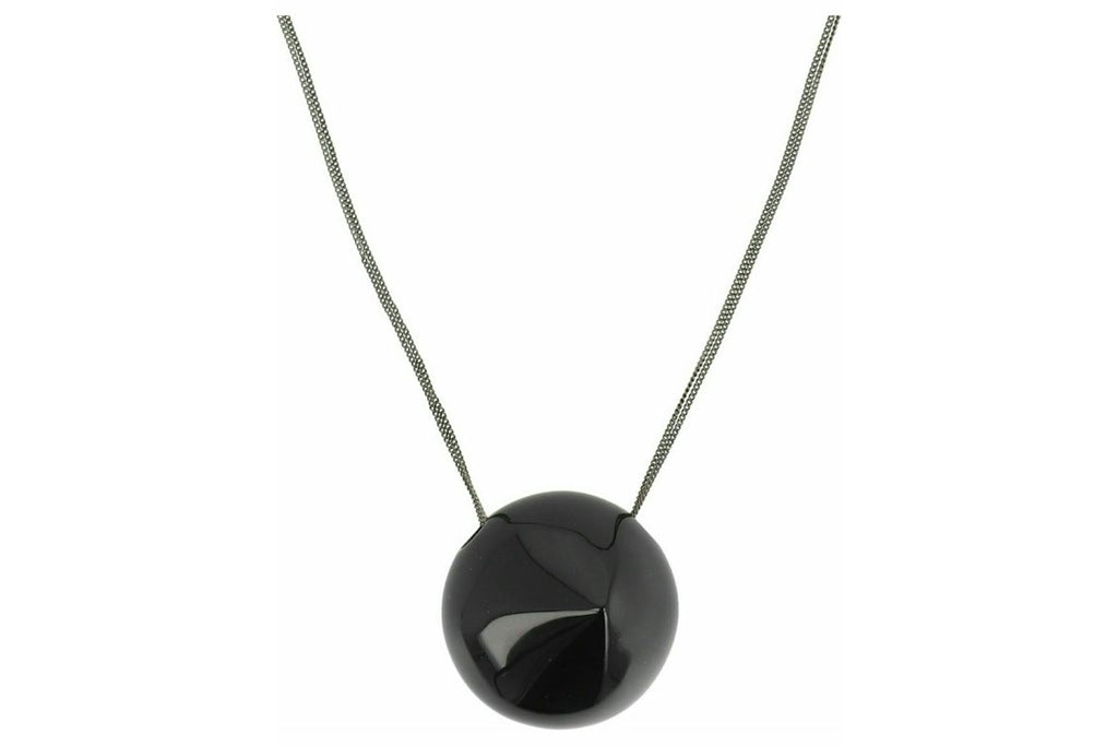 Ferragamo Sculptural Pendant Necklace Black
