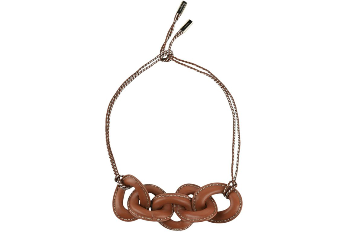 Ferragamo Sella Leather Choker Necklace Multi
