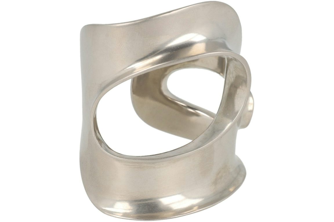 Ferragamo Small Sculptural Cutout Bracelet Silver