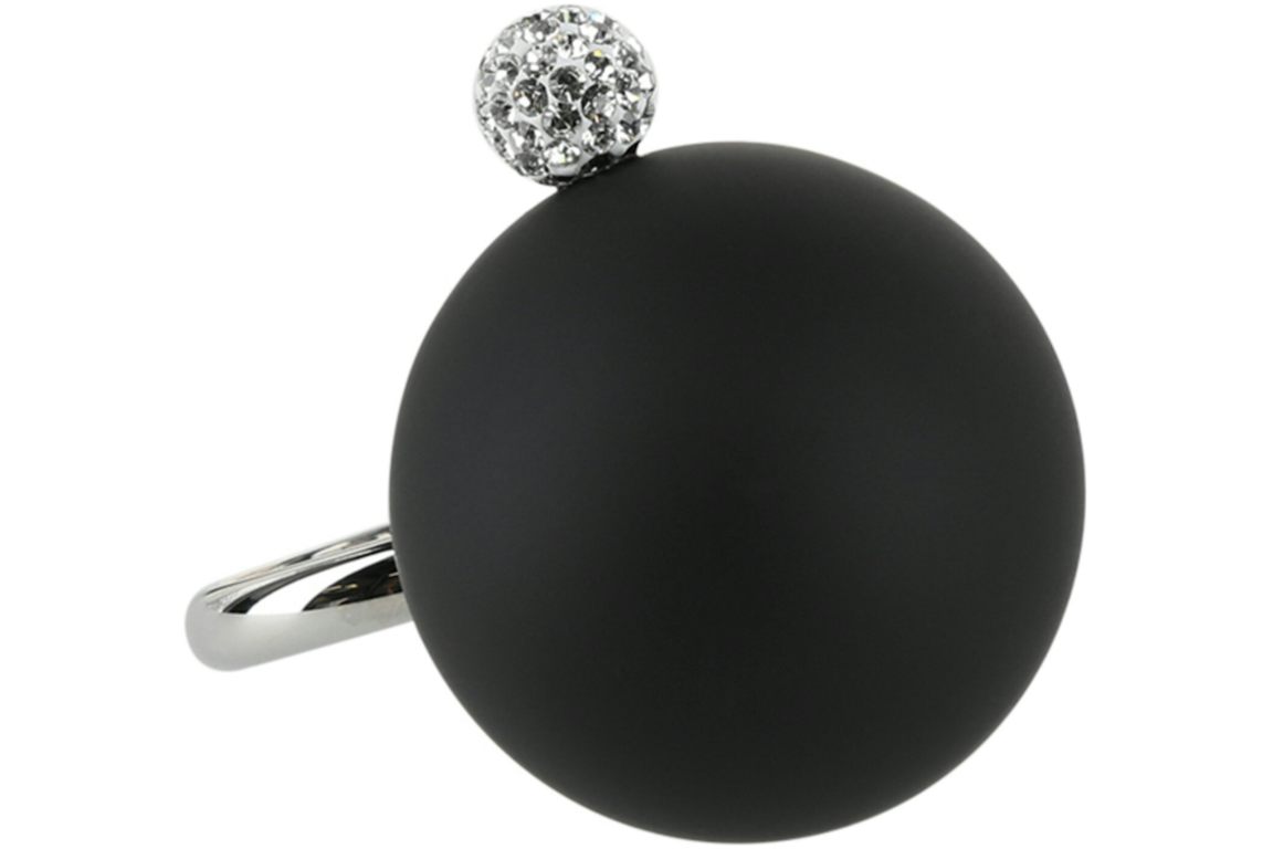 Givenchy 4G Large Pearl Ring Black Silver