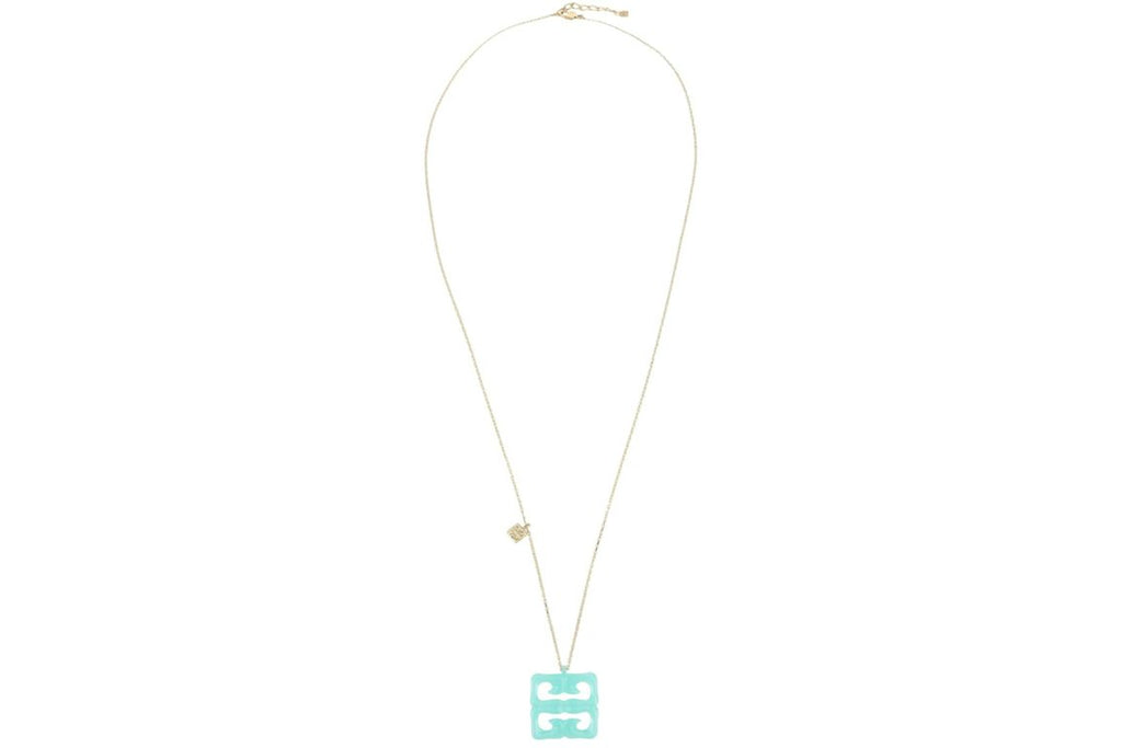 Givenchy 4G Liquid Gold Pendant Necklace Aqua Green