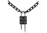 Givenchy Crystal Embellished 4G Padlock Necklace Black