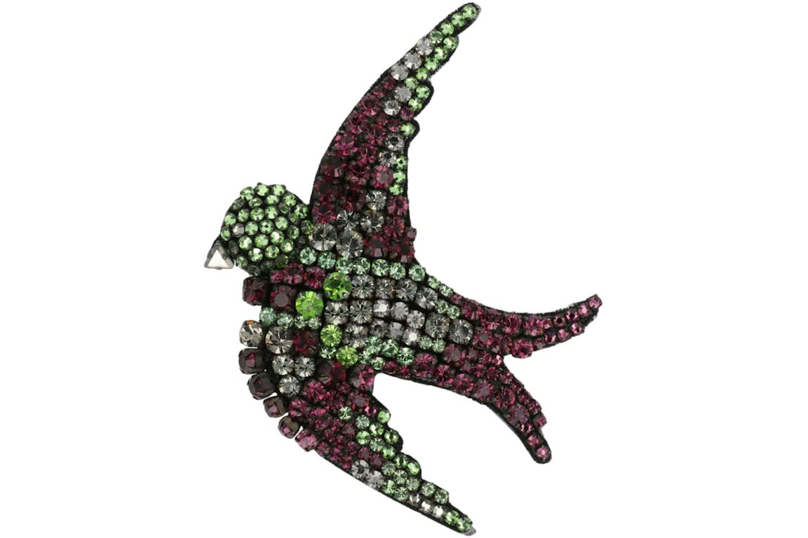 Gucci Crystal Embellished Bird Brooch Multi