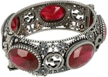 Gucci Crystal Interlocking G Hinge Bracelet Silver