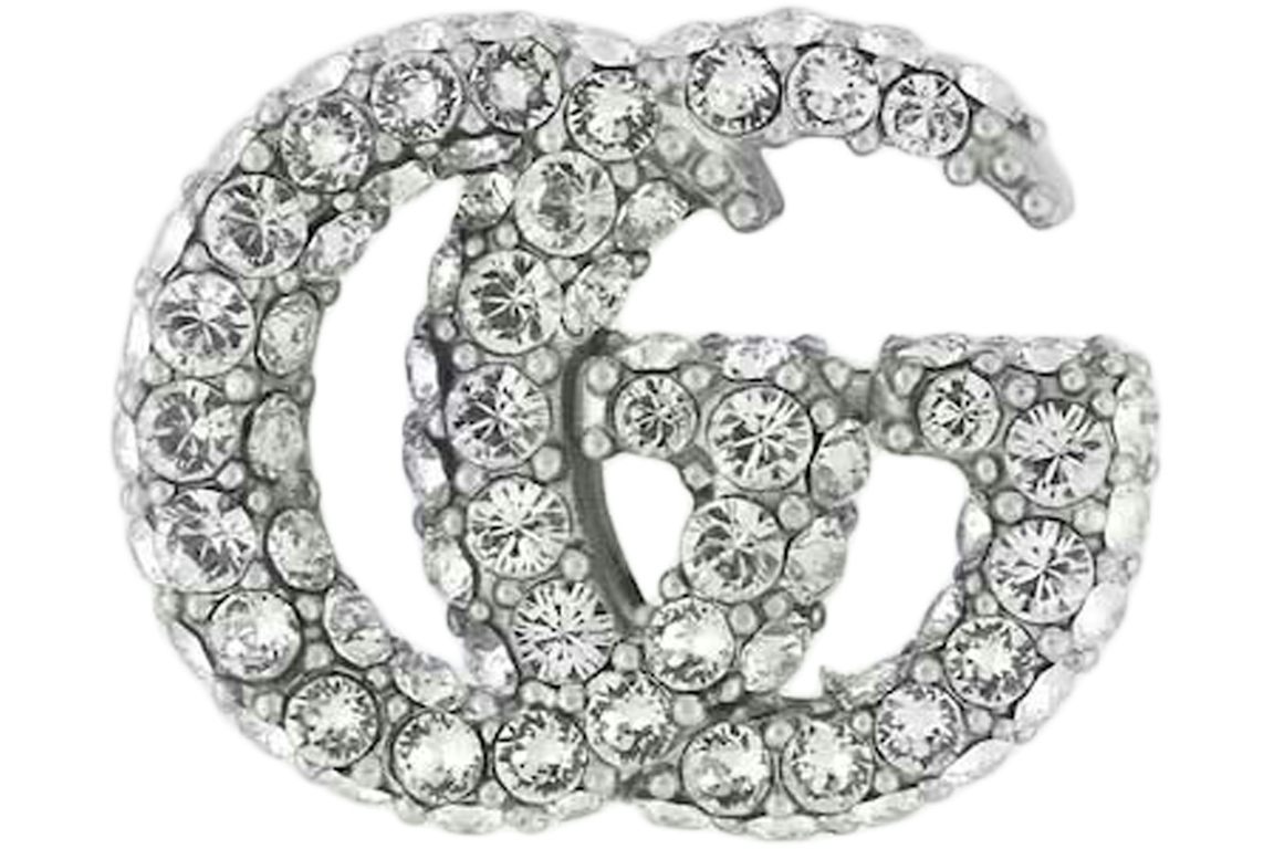 Gucci GG Marmont Single Crystal Earring Palladium-tone