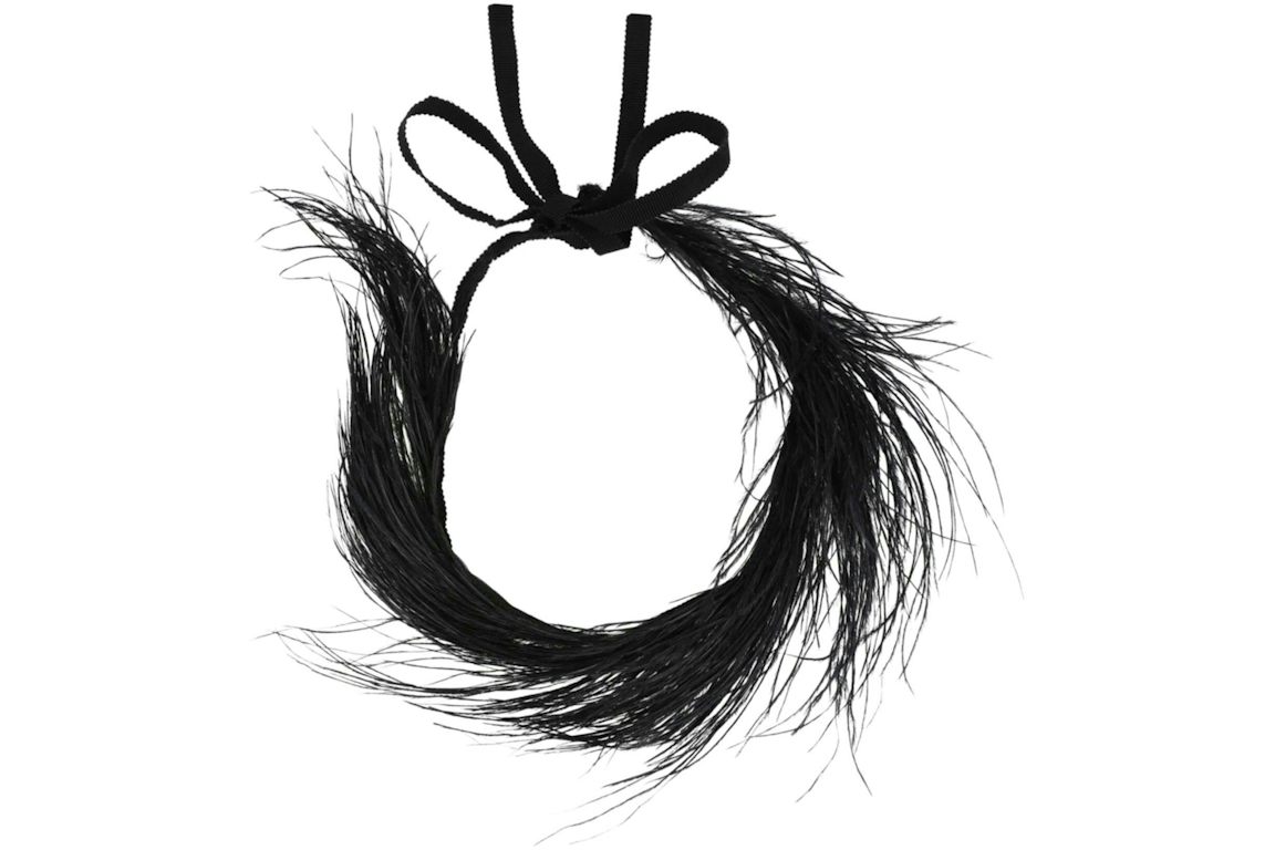 Gucci Ostrich Feather Choker Necklace Black