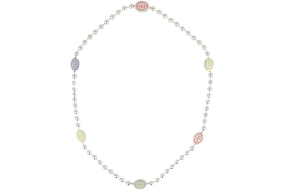 Gucci Sterling Silver Interlocking G Boule Necklace Silver