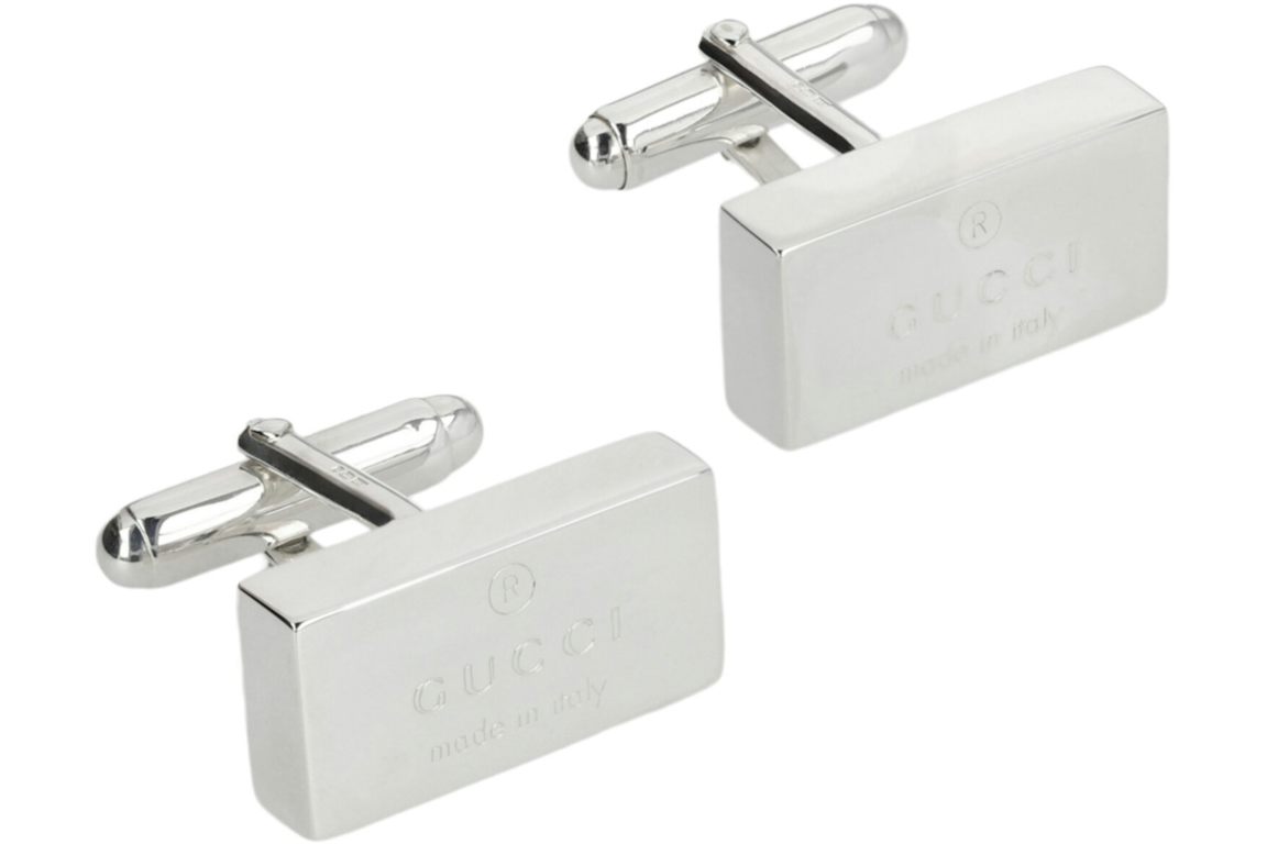 Gucci Sterling Silver Trademark Cufflinks Silver