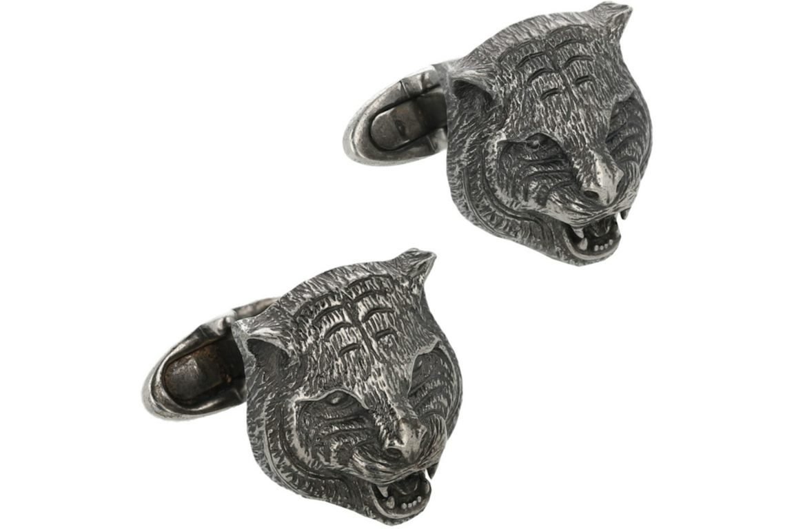 Gucci Tiger Sterling Silver Cufflinks Silver