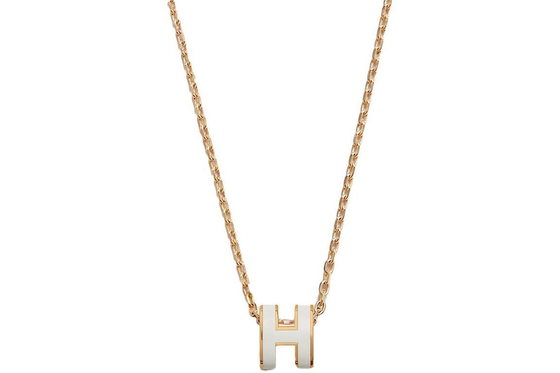 Hermes Mini Pop H Pendant Blanc
