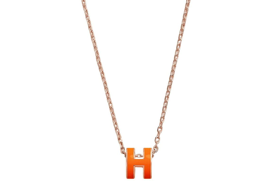 Hermes Mini Pop H Pendant Orange Soie