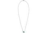 Hermes Mini Pop H Pendant Palladium-tone Bleu Jean
