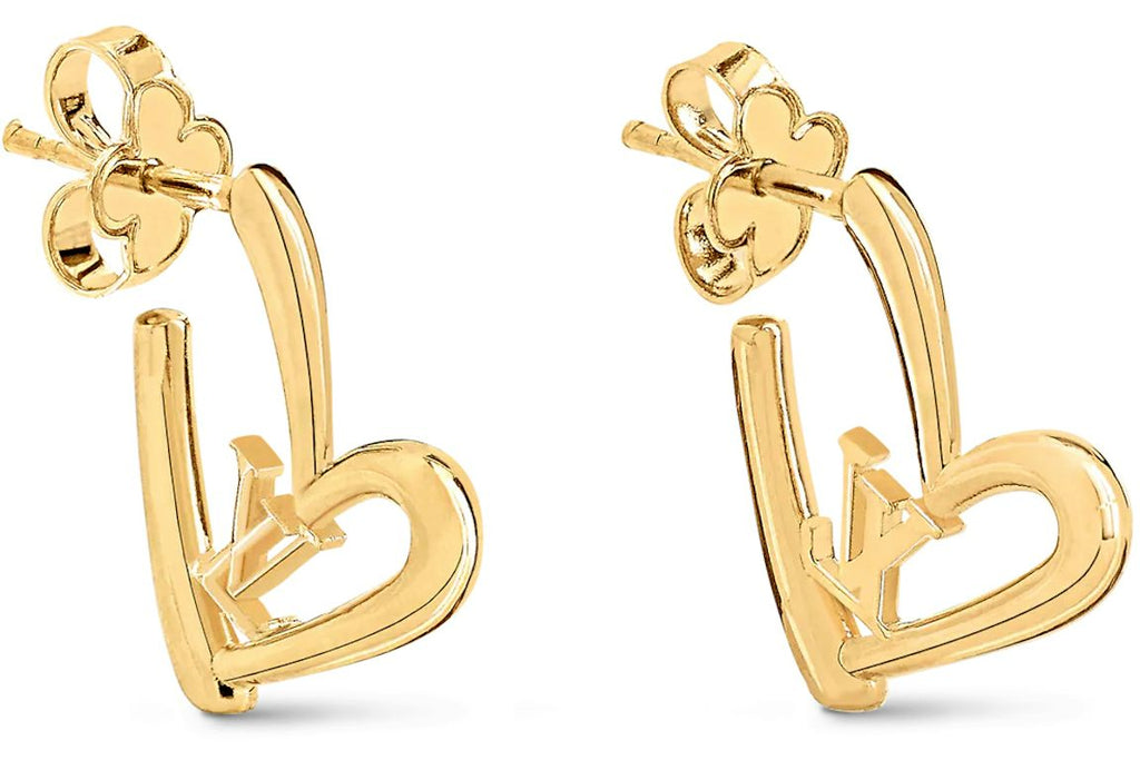 Louis Vuitton Limited Edition Heart Earrings PM Gold