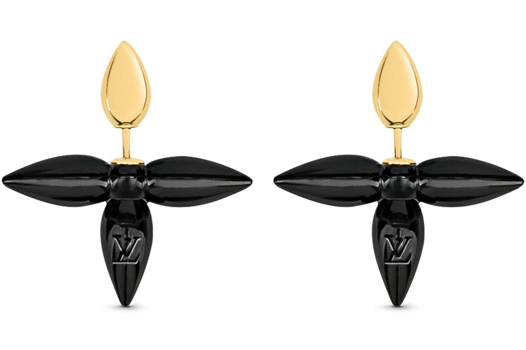 Louis Vuitton Louisette Earrings Black/Gold
