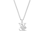 Louis Vuitton Pendant Chain Monogram Row Silver