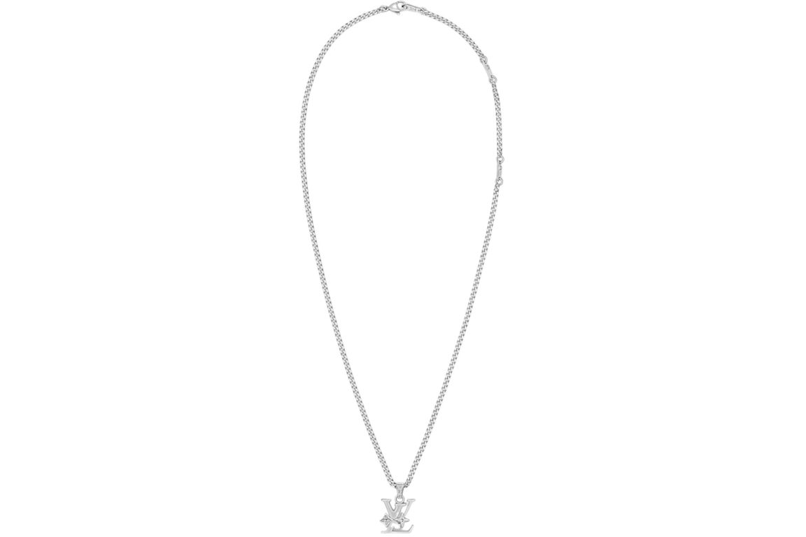 Louis Vuitton Pendant Chain Monogram Row Silver