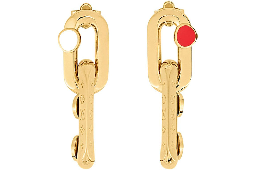 Louis Vuitton x Yayoi Kusama LV Edge Painted Dots Earrings Gold