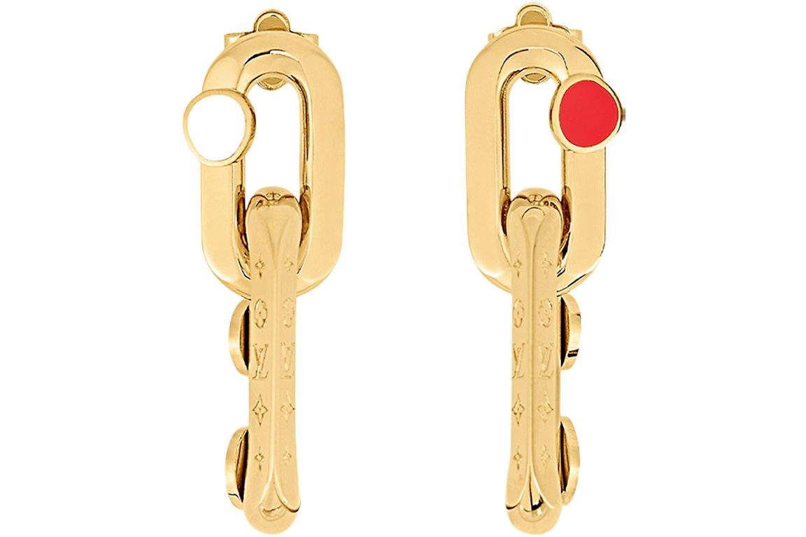 Louis Vuitton x Yayoi Kusama LV Edge Painted Dots Earrings Gold