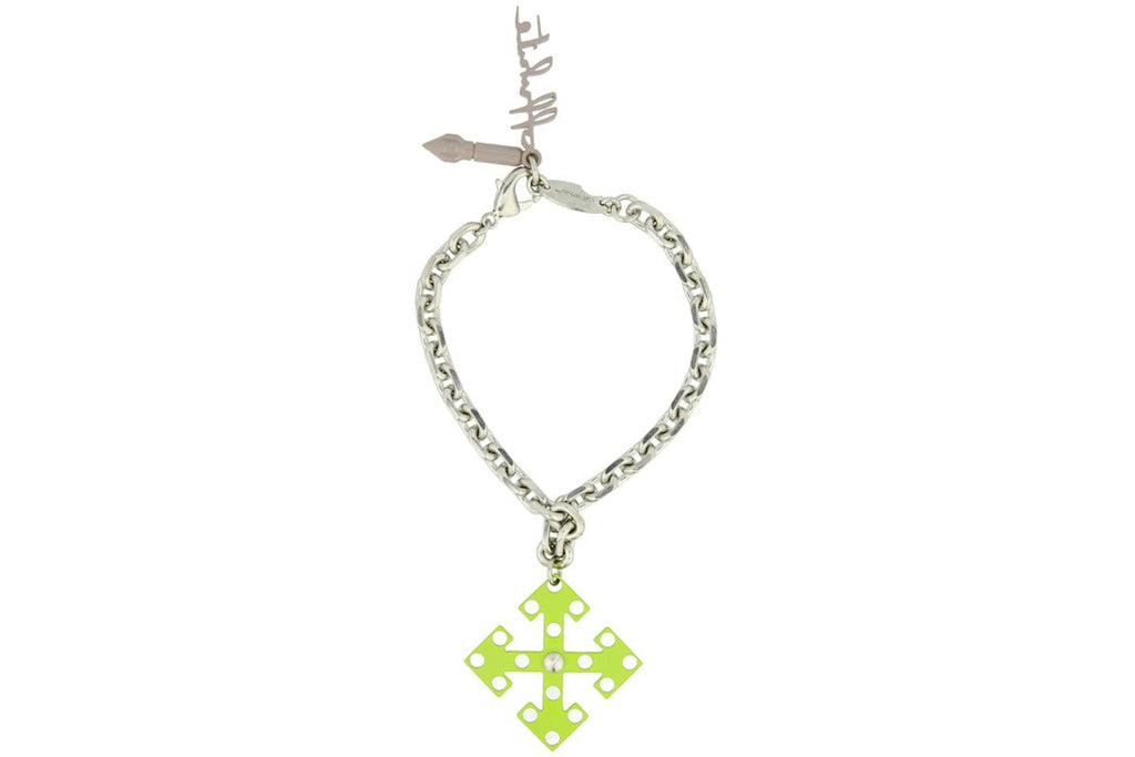 OFF-WHITE Arrow Play Bracelet Silver/Green