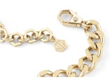 Philipp Plein Lettering Crystal Cuban Links Necklace Gold