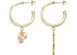 Philipp Plein Lettering Crystal Hoop Earrings Gold